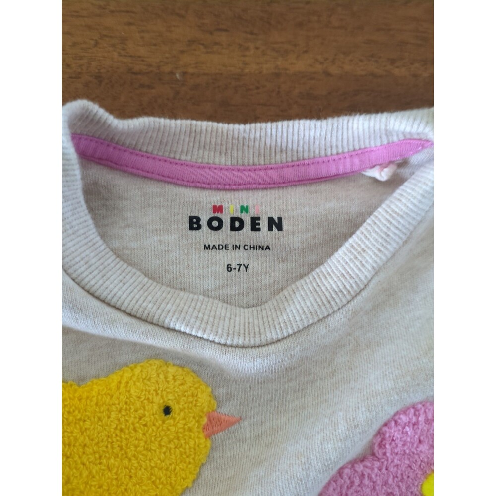 Mini Boden Girls Longs sleeve Joan Boucle Bunny Appliqué Dress size 6/7 NEW NT - Picture 7 of 9